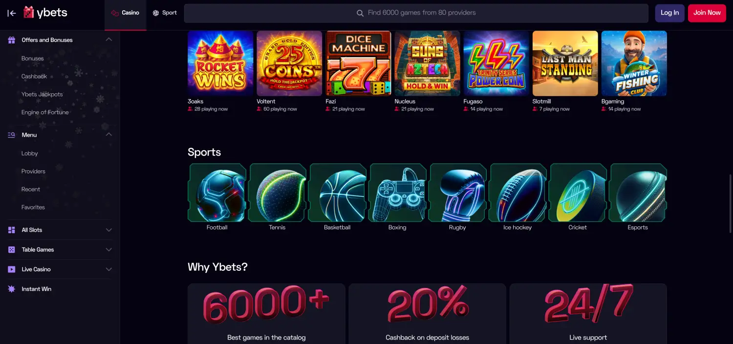Ybets Casino Review at 3Fam